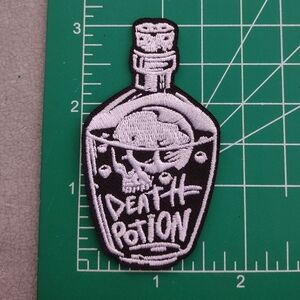 2/$10 Black and White Potion Skull Patch